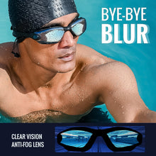 Knx Professional Anti-Fog UV Protection Swimming Goggles with Mirrored Lenses and Earplugs