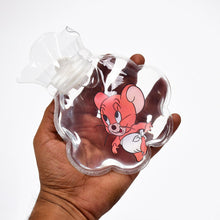 Transparent hot water bag with cover.